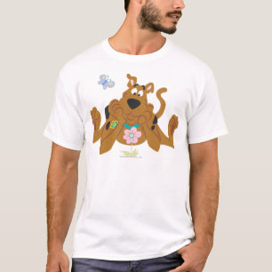 Scooby-Doo som beundrar blomman Tee
