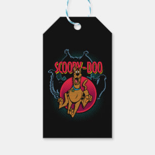 Scooby-Doo spring från grafisk spöken Presentetikett