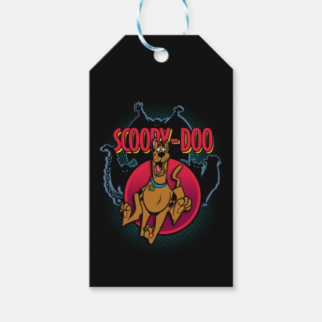 Scooby-Doo spring från grafisk spöken Presentetikett (Framsidan)