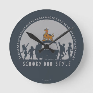 Scooby-Doo stil Stam- Skåpbil Silhouette Rund Klocka