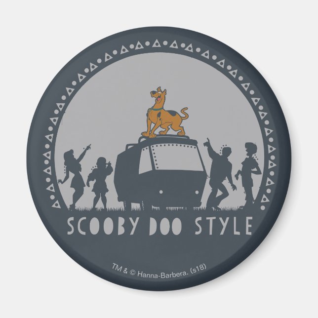 Scooby-Doo Stil Tribal Van Silhouette Magnet (Framsidan)
