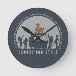 Scooby-Doo Stil Tribal Van Silhouette Rund Klocka