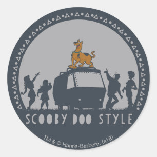 Scooby-Doo Stil Tribal Van Silhouette Runt Klistermärke