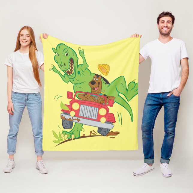 Scooby-Doo T-Rex Attack Fleecefilt (På plats)