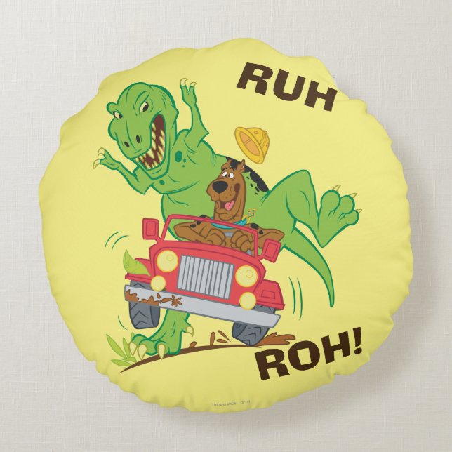 Scooby-Doo T-Rex Attack Rund Kudde (Baksidan)