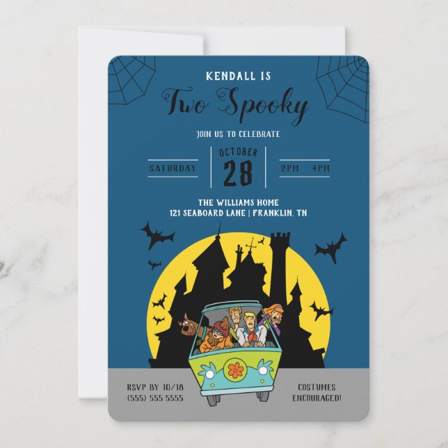 Scooby-Doo | Två taloky Halloween Birthday Inbjudningar (Framsida)