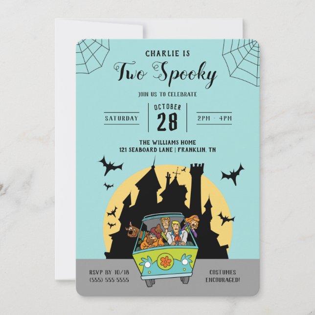 Scooby-Doo | Två taloky Halloween Birthday Inbjudningar (Framsida)