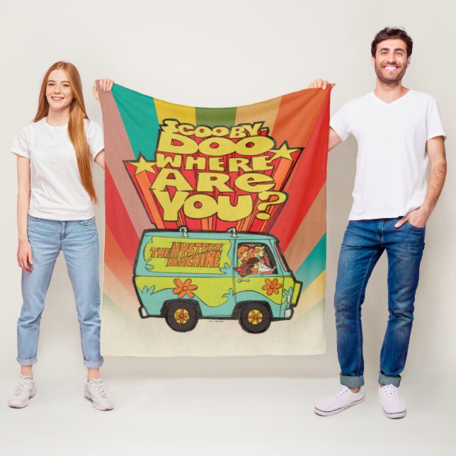 Scooby-Doo | "Var är du?" Retro Tecknad Van Fleecefilt (På plats)