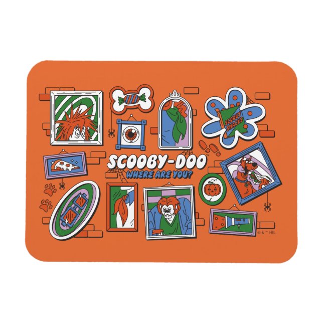 Scooby-Doo Wall of Halloween Picture Frames Magnet (Horisontell)
