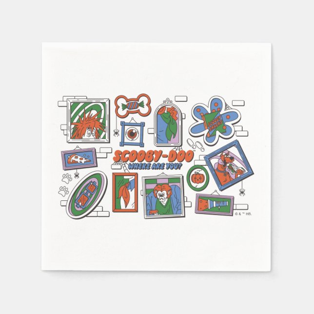 Scooby-Doo Wall of Halloween Picture Frames Pappersservett (Framsidan)