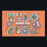 Scooby-Doo Wall of Halloween Picture Frames Rektangulärt Klistermärke<br><div class="desc">Check out this spooky wall of hanging picture frames over a brick wall! Grab this graphic for your own wall on an art print,  or enjoy on a cozy blanket. Shop this graphic on even more customizable Zazzle gifts!</div>