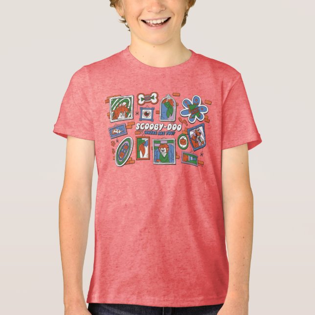 Scooby-Doo Wall of Halloween Picture Frames T Shirt (Framsida)