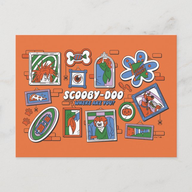 Scooby-Doo Wall of Halloween Picture Frames Vykort (Framsida)