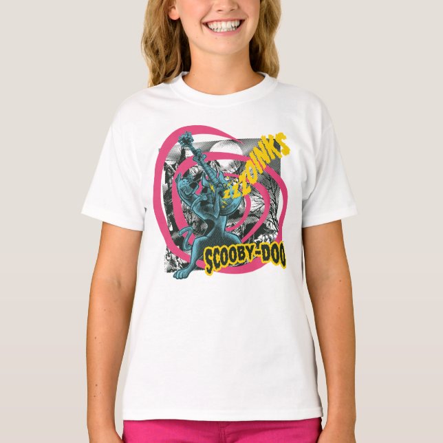 Scooby-Doo Zoinks Punk Guitar Graphic T Shirt (Framsida)