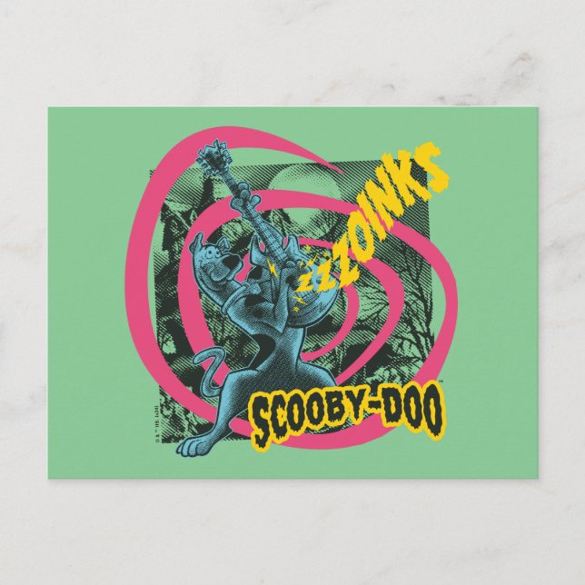 Scooby-Doo Zoinks Punk Guitar Graphic Vykort (Framsida)