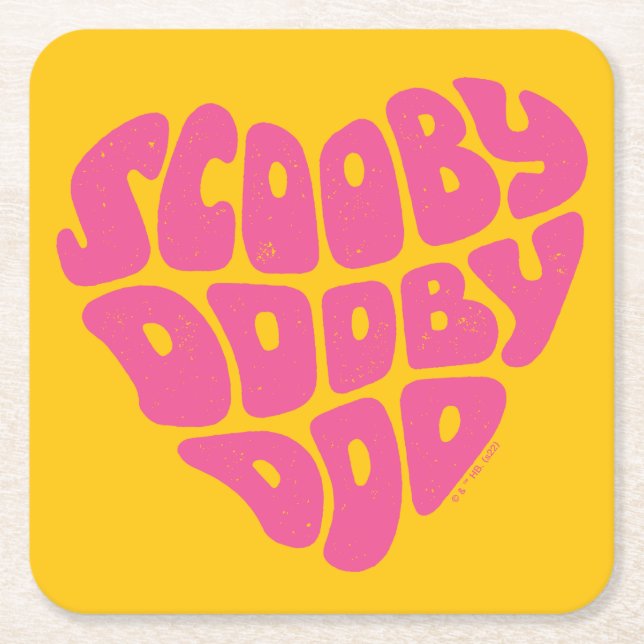 Scooby Dooby Doo Heart Underlägg Papper Kvadrat (Framsidan)