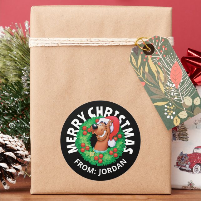 Scooby i julfransen | PERSONLIG Runt Klistermärke (Semester)