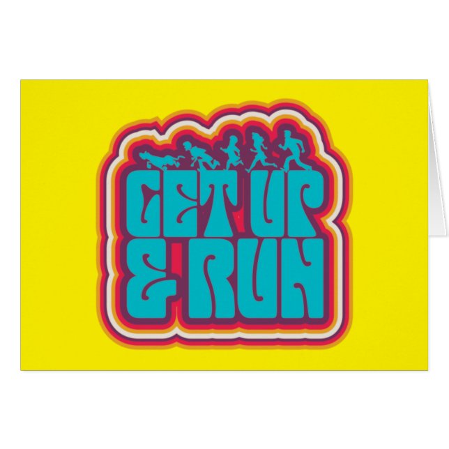 Scooby och Gang-grafiken "Get Up & Springa" Hälsningskort (Framsidan Horizontal)