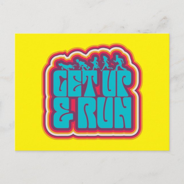 Scooby och Gang-grafiken "Get Up & Springa" Vykort (Framsida)