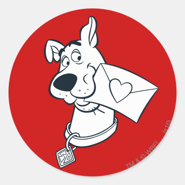 Scooby Valentindagen Runt Klistermärke (Framsida)