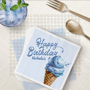 Scoop Ice Cream Boys any Age Birthday Pappersservett