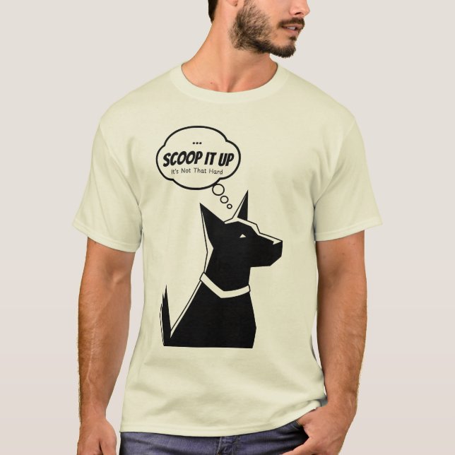 SCOOP IT UP-Hund Slösar påminnelse T Shirt (Framsida)