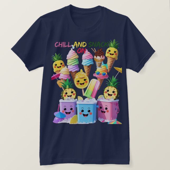 Scoop, Sip, Smile – Sommar-glädje T-shirt (Design framsida)