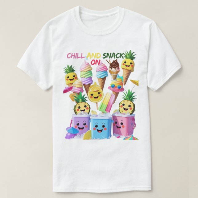 Scoop, Sip, Smile – Sommar-godis-märket T Shirt (Design framsida)