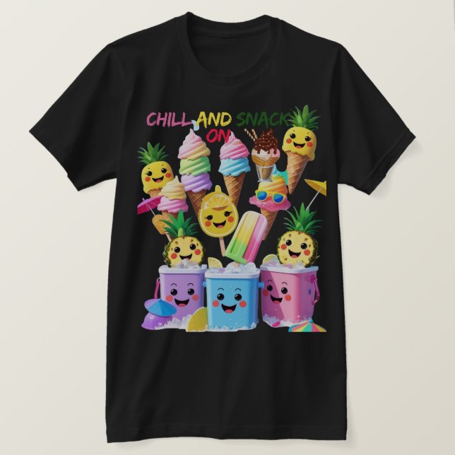 Scoop, Sip, Smile – Sommar-godis T-shirt (Design framsida)
