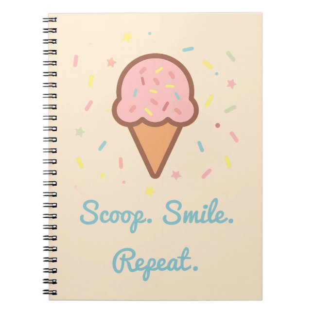 Scoop, Smile, Repeat – Anteckningsbok med iskremst (Framsidan)