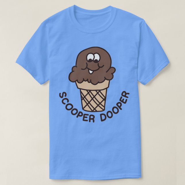 Scooper Dooper Punny Retro Scratch N Sniff Sticker T Shirt (Design framsida)