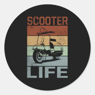 Scoot Life Scooter Moped Runt Klistermärke