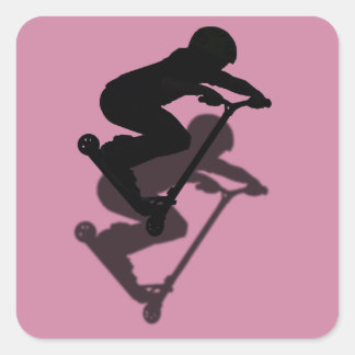 Scooter Boy - Stunt Scooter 5 Fyrkantigt Klistermärke
