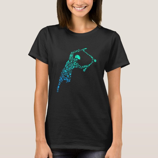 Scooter Calligram Trick Scoot 2 T Shirt (Framsida)