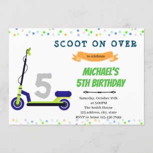 Scooter födelsedagsfest inbjudan