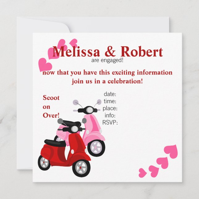 Scooter för två! inbjudningar (Framsida)