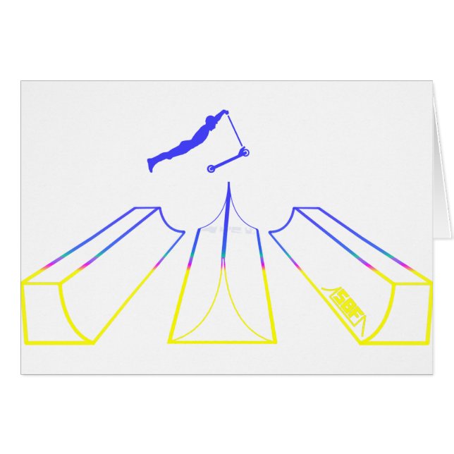 Scooter freestyle hälsningskort (Framsidan Horizontal)