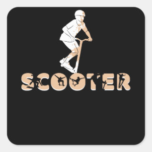 Scooter Fyrkantigt Klistermärke