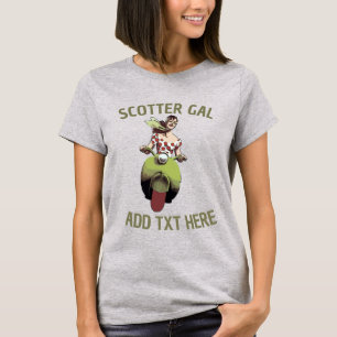Scooter Gal, lägg till text T-Shirt