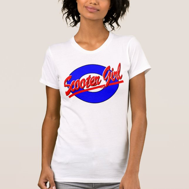 Scooter Girl med mål Tee Shirt (Framsida)