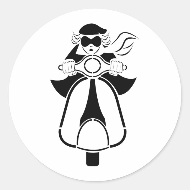 Scooter Girl Runt Klistermärke (Framsida)