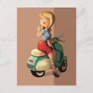 Scooter Girl Vykort