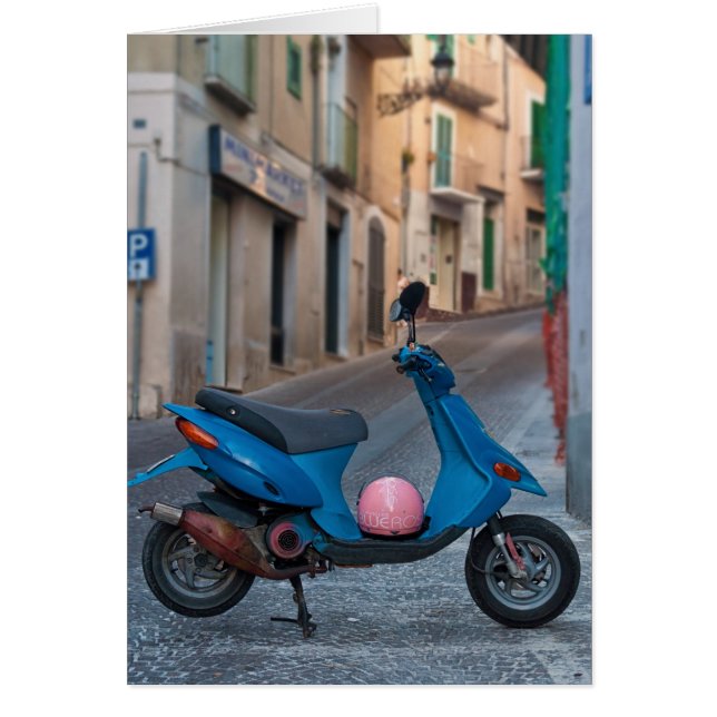 Scooter i Italien Hälsningskort (Framsidan)