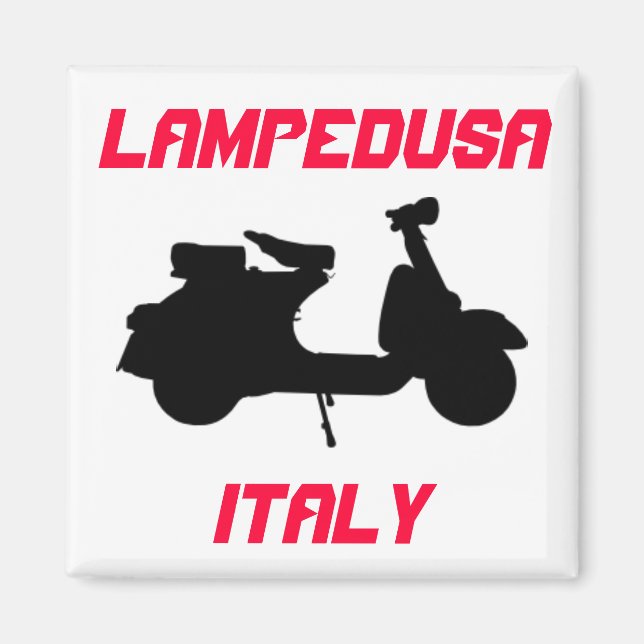 Scooter, Lampedusa, Italien Magnet (Framsidan)