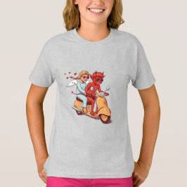Scooter Love – Devil & Angel Kids T Shirt