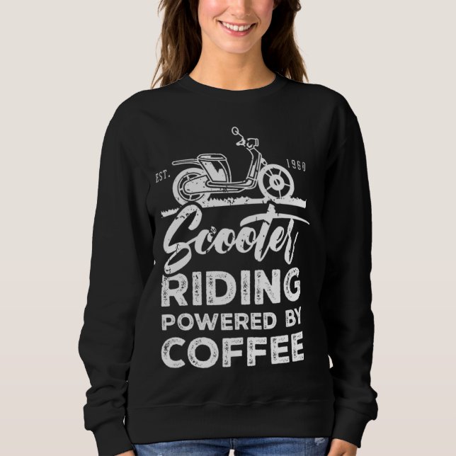 Scooter Moped Förare Körande Ord T Shirt (Framsida)
