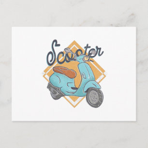 Scooter motorcykel vykort