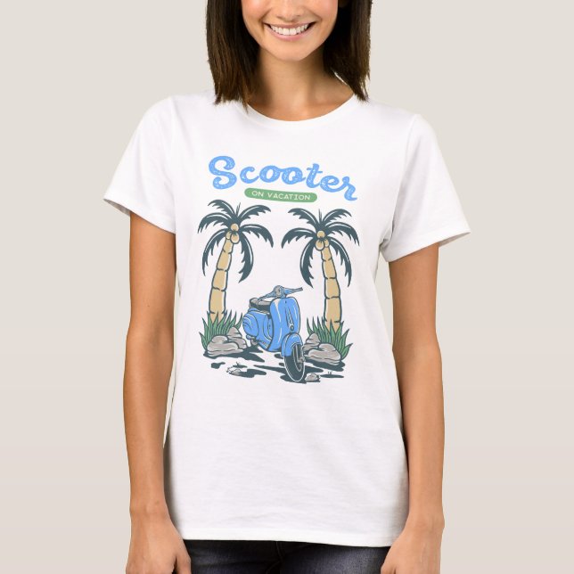 Scooter på vacation t shirt (Framsida)