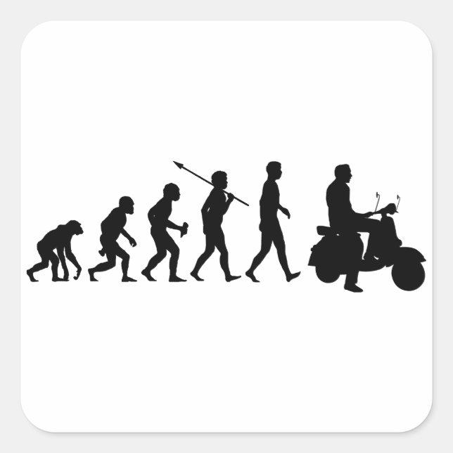 Scooter Rider Fyrkantigt Klistermärke (Framsida)