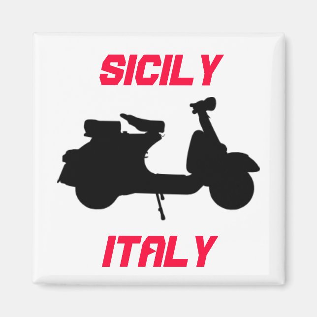 Scooter, Sicilien, Italien Magnet (Framsidan)